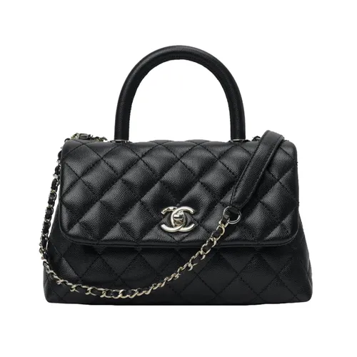 Túi Đeo Chéo Nữ Chanel Coco 9.5 Small Flap Bag With Top Handle Màu Đen
