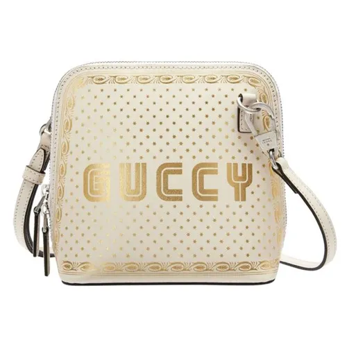 Túi Đeo Chéo Nữ Gucci Logo Moon & Stars White Leather Cross Body Bag Màu Trắng Họa Tiết
