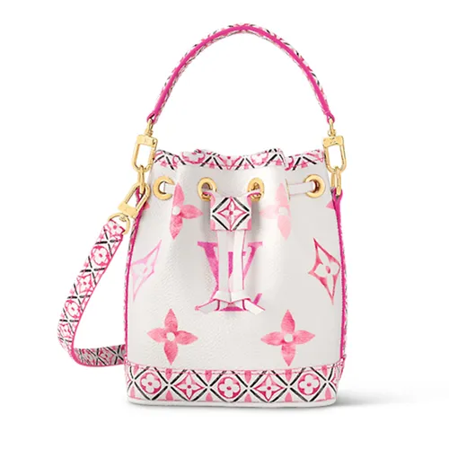 Túi Đeo Chéo Nữ Louis Vuitton LV Nano Noé M82386 Màu Trắng Hồng