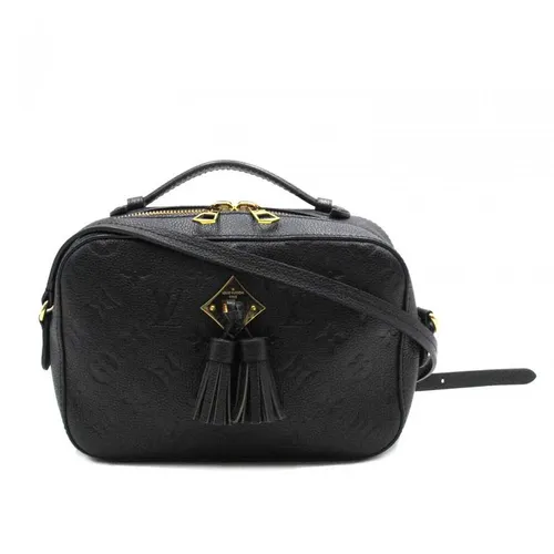 Túi Đeo Chéo Nữ Louis Vuitton LV Saintonge Fringe Pochette Shoulder Bag Monogram M44593 Màu Đen