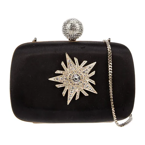 Túi Đeo Chéo Nữ Roger Vivier Crystal Embellished Satin Clutch Màu Đen - Túi xách - Vua Hàng Hiệu