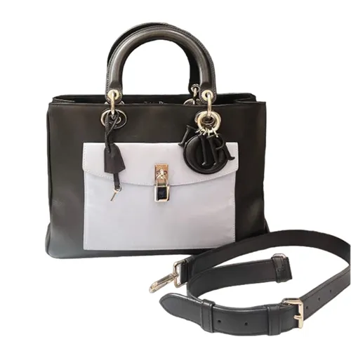 Túi xách - Túi Xách Nữ Dior Black Large Calfskin Lady Pocket Màu Đen Trắng - Vua Hàng Hiệu