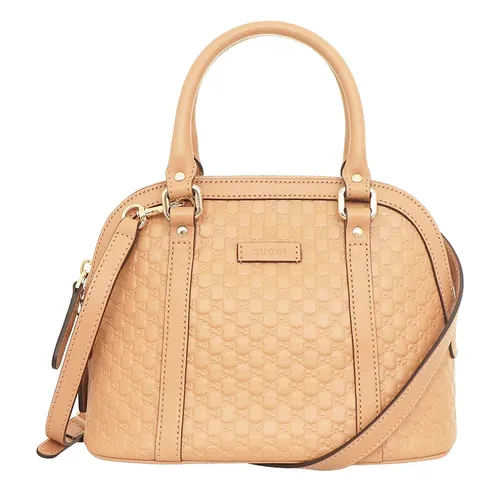 Túi Xách Nữ Gucci Micro Guccissima Small Dome Satchel Beige Màu Be