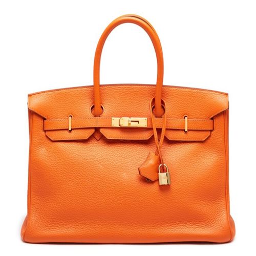 Túi Xách Nữ Hermès Orange Birkin In Taurillon Clemence Leather With Gold Hardware Màu Cam