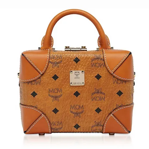 Túi Xách Nữ MCM Cognac Soft Berlin Visetos Small Crossbody Bag Màu Nâu