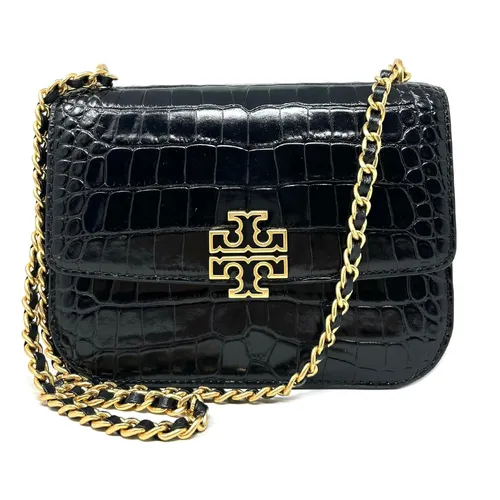 Túi Xách Nữ Tory Burch Britten Embossed Crocodile Adjustible Shoulder Bag Màu Đen - Túi xách - Vua Hàng Hiệu