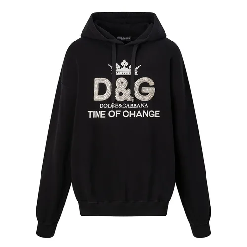 Dolce & Gabbana Áo Hoodie - Áo Hoodie Nam Dolce & Gabbana D&G Black With Logo DG embroidered G9ML8Z G7QIL N0000 Màu Đen - Vua Hàng Hiệu