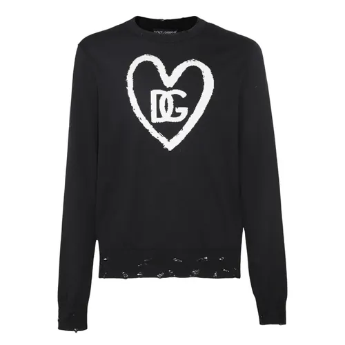 Áo Len Nam Dolce & Gabbana D&G Black With Logo Printed GXM36T JEMP6 S9000 Màu Đen - Thời trang - Vua Hàng Hiệu