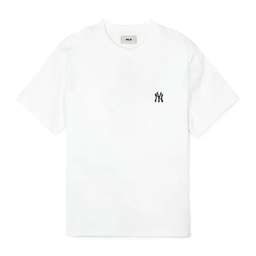 Áo Phông MLB Logo New York Yankees 3ATSB0243-50IVS Tshirt Màu Trắng Size L