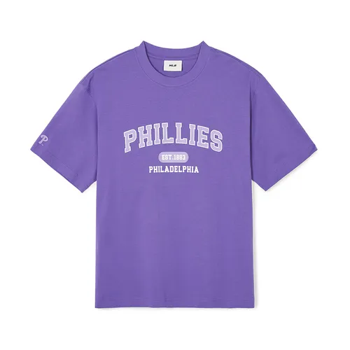Áo Phông MLB Overfit Varsity Philadelphia Phillies 3ATSV0243-10VOS Tshirt Màu Tím Size S