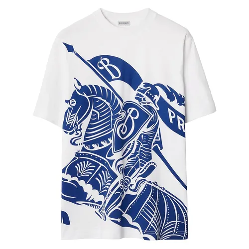 Burberry Áo phông Cotton - Áo Phông Nam Burberry White With Logo Graphic Printed 8077889 Tshirt Màu Trắng Xanh - Vua Hàng Hiệu