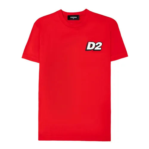 Thời trang Đỏ Áo phông - Áo Phông Nam Dsquared2 Red With Logo Printed Tshirt S74GD1032 S23009 222 Màu Đỏ Màu Đỏ Size XS - Vua Hàng Hiệu