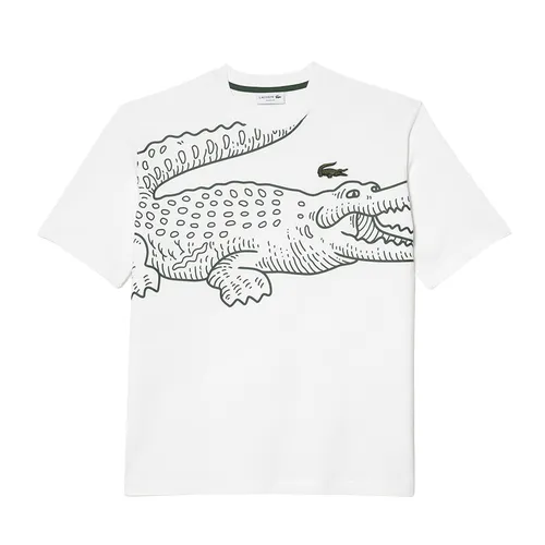 Áo Phông Nam Lacoste Men's Round Neck Loose Fit Crocodile Print T-shirt TH5511-51 Màu Trắng Size 3 - Thời trang - Vua Hàng Hiệu