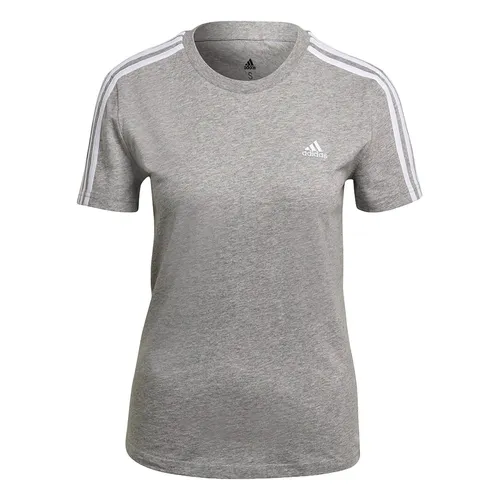 Áo Phông Nữ Adidas Essentials Slim Fit 3-Stripes Tshirt GL0785 Màu Xám Size XS