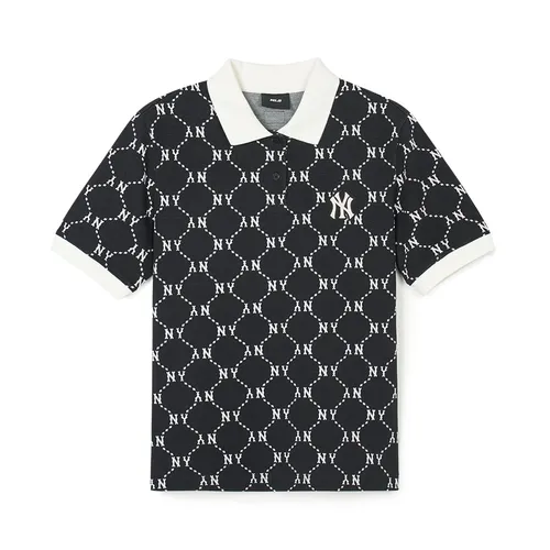 Áo Polo MLB Jacquard New York Yankees 3FPQM0243-50BKS Màu Đen Size XS - Thời trang - Vua Hàng Hiệu