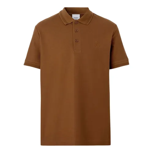 Áo Polo Nam Burberry Brown With Logo Embroidered 80642021 Màu Nâu