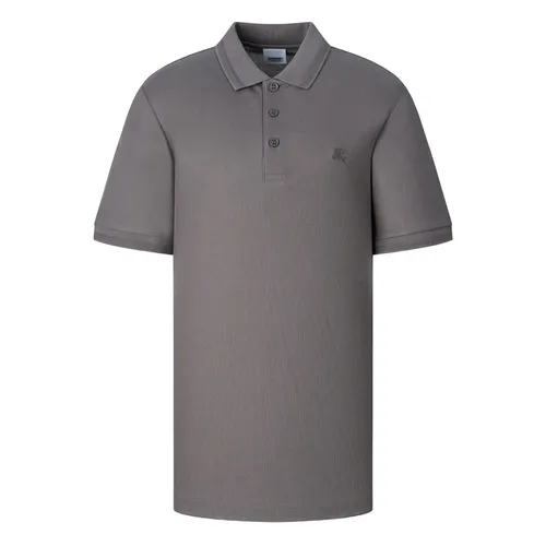 Áo Polo Nam Burberry Dark Grey With Logo Embroidered 80675841 Màu Xám Size L