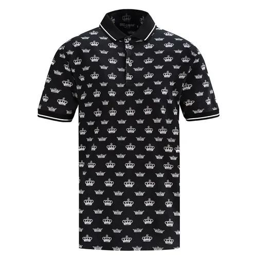 Áo Polo Nam Dolce & Gabbana D&G Crown G8GH1T FS7J9 Màu Đen Size 44
