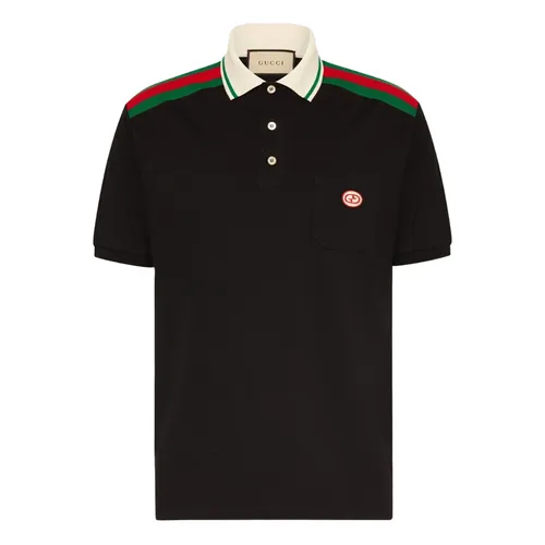 Áo Polo Nam Gucci Black With Interlocking G Logo Embroidered 737656/XJF4V1043 Màu Đen - Thời trang - Vua Hàng Hiệu