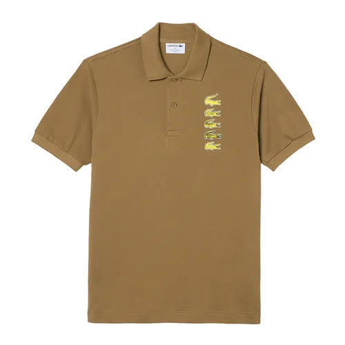 Áo Polo Nam Lacoste Croc Badge Pique Polo Shirt PH3474-51 Màu Nâu Size 4