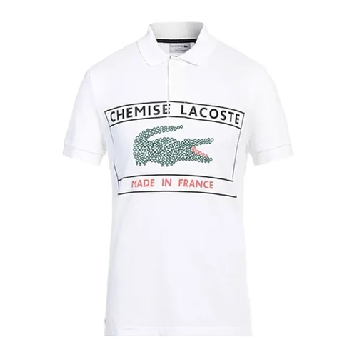 Áo Polo Nam Lacoste Made in France Regular Fit Organic Cotton Shirt Màu Trắng Size 4