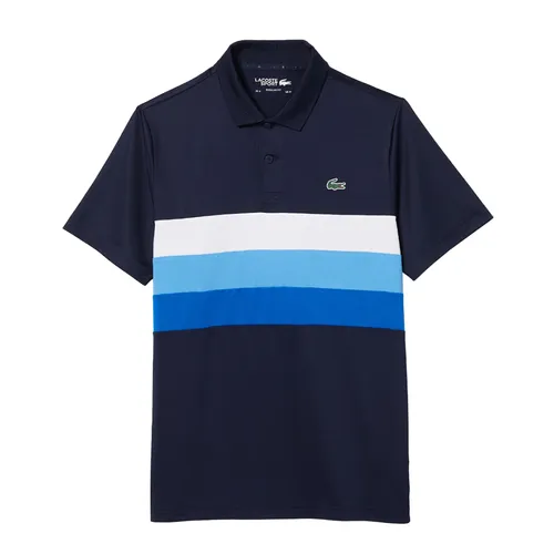Áo Polo Nam Lacoste Men's Sport Tricolour Stripe Golf DH0585-52 Màu Xanh Navy Size 2