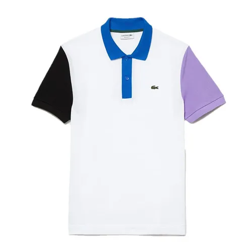 Áo Polo Nam Lacoste Men's Regular Fit Colorblock Cotton Petit Piqué Polo PH9536-51 Màu Trắng Size 3