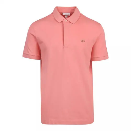 Áo Polo Nam Lacoste Mens Elf Pink Paris Stretch Regular Fit Shirt Màu Hồng Đào