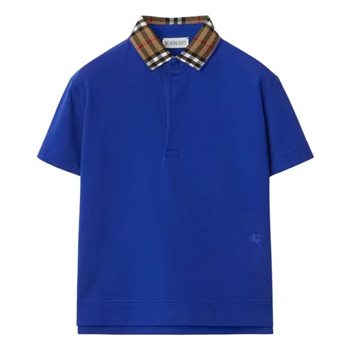 Burberry Nữ Áo Polo - Áo Polo Nữ Burberry With Logo Collar Printed 8078570 Màu Xanh Đậm - Vua Hàng Hiệu