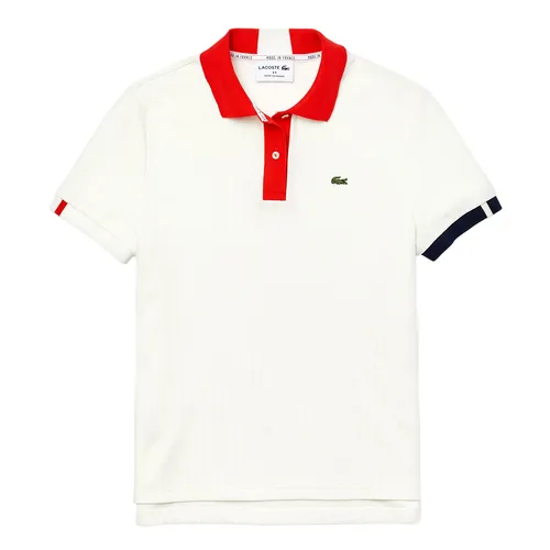 Áo Polo Nữ Lacoste Made In France Regular Fit Tricolour Organic Cotton PF2303-51 9PE Màu Trắng Size 38