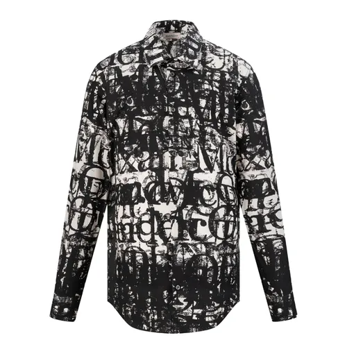 Áo Sơ Mi Nam Alexander McQueen Logo Stamp Printed 727097 QUO77 1080 Màu Đen - Thời trang - Vua Hàng Hiệu