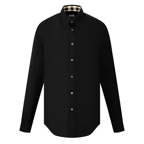 Áo Sơ Mi Nam Burberry Black With Logo Embroidered 80667631 Màu Đen