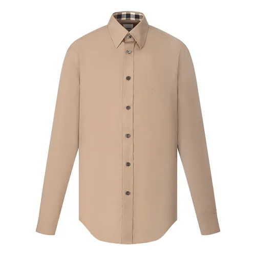 Áo Sơ Mi Nam Burberry Cambridge Long Sleeve Shirt 8066764 Màu Nâu Be Size L