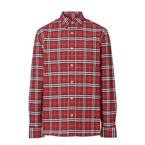 Áo Sơ Mi Nam Burberry Check George Men’s Shirt 8011398 Màu Đỏ Size M - Thời trang - Vua Hàng Hiệu