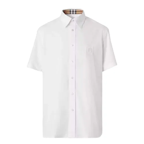 Áo Sơ Mi Nam Burberry Logo Embroidered Shirt 8061864 Màu Trắng Size S