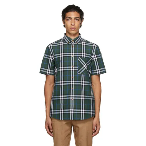 Áo Sơ Mi Nam Burberry Poplin Check Shirt Màu Xanh Lá Size S - Thời trang - Vua Hàng Hiệu