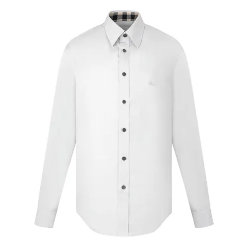 Áo Sơ Mi Nam Burberry White With Logo Embroidered 80667681 Màu Trắng