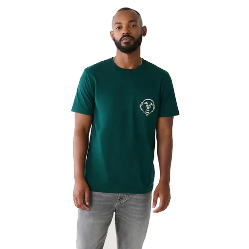 Thời trang - Áo Thun Nam True Religion Buddha Pocket T-Shirt 107699 Màu Xanh Lá Size M - Vua Hàng Hiệu