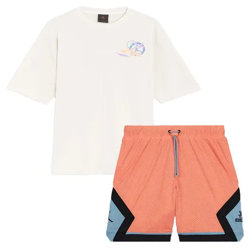 Bộ Quần Áo Cộc Tay Nam Nike Air Jordan DJ Khaled DV7489-030 DV7491-693 Màu Trắng Cam Size S