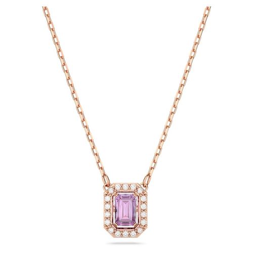 Dây Chuyền Nữ Swarovski Millenia Necklace Octagon Cut, Purple, Rose Gold-Tone Plated 5640291 Màu Vàng Hồng