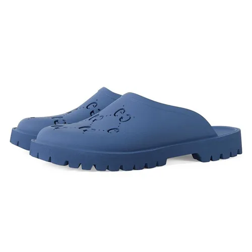 Dép Gucci GG Perforated Rubber Mules Blue 655517 Màu Xanh Blue Size 43 - Dép - Vua Hàng Hiệu