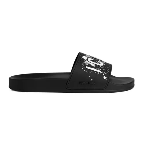 Dép Nam Dsquared2 Icon Splash Slides FFM0023172055732124 Màu Đen Size 41