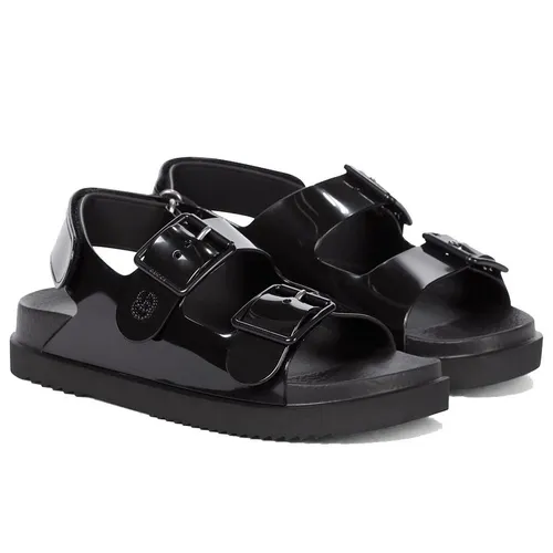 Dép Nữ Gucci Isla Buckled Rubber Sandals Màu Đen Size 36