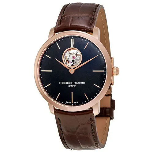 Đồng hồ - Đồng Hồ Nam Frederique Constant Slimline Open Heart FC-312G4S4 Màu Xanh Nâu - Vua Hàng Hiệu