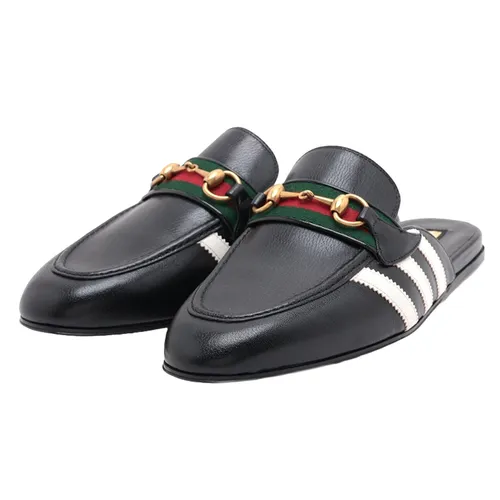 Giày Hở Gót Nam Gucci x Adidas Horsebit Leather Mule 721481 Màu Đen Size 5