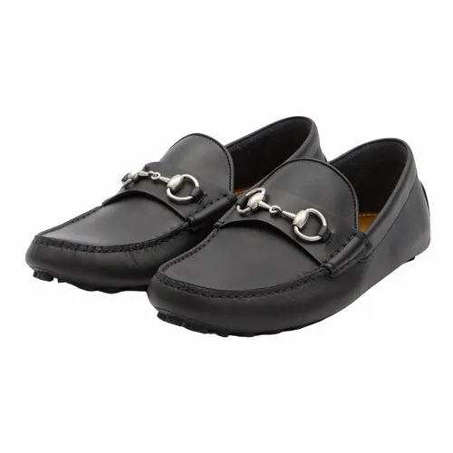 Giày Lười Nam Gucci Men's Driver With Horsebit Loafers 7658591XH001000 Màu Đen Size 7.5 - Giày - Vua Hàng Hiệu