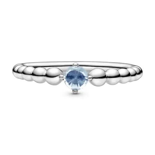 Nhẫn Nữ Pandora Aqua Blue Beaded Ring 189259C04 Màu Bạc Đính Pha Lê Xanh