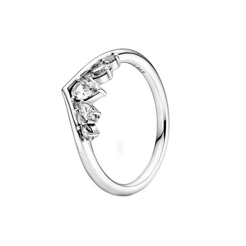 Nhẫn Pandora Sparkling Pear & Marquise Wishbone Ring Màu Bạc Size 52