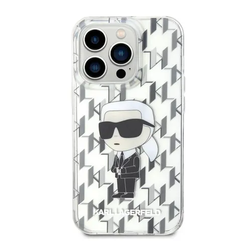 Ốp Điên Thoại Karl Lagerfeld IML Ikonik Monogram Hard Case For Iphone 15 Pro Max Trong Suốt