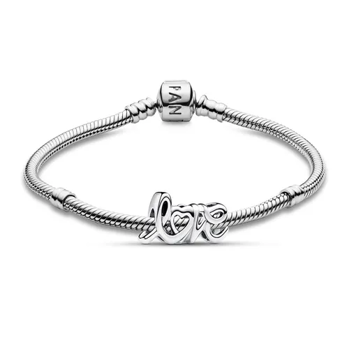Set Vòng Đeo Tay + Hạt Vòng Charm Nữ Pandora Moments 590702HV/793055C00 Màu Bạc